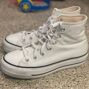White platform Converse